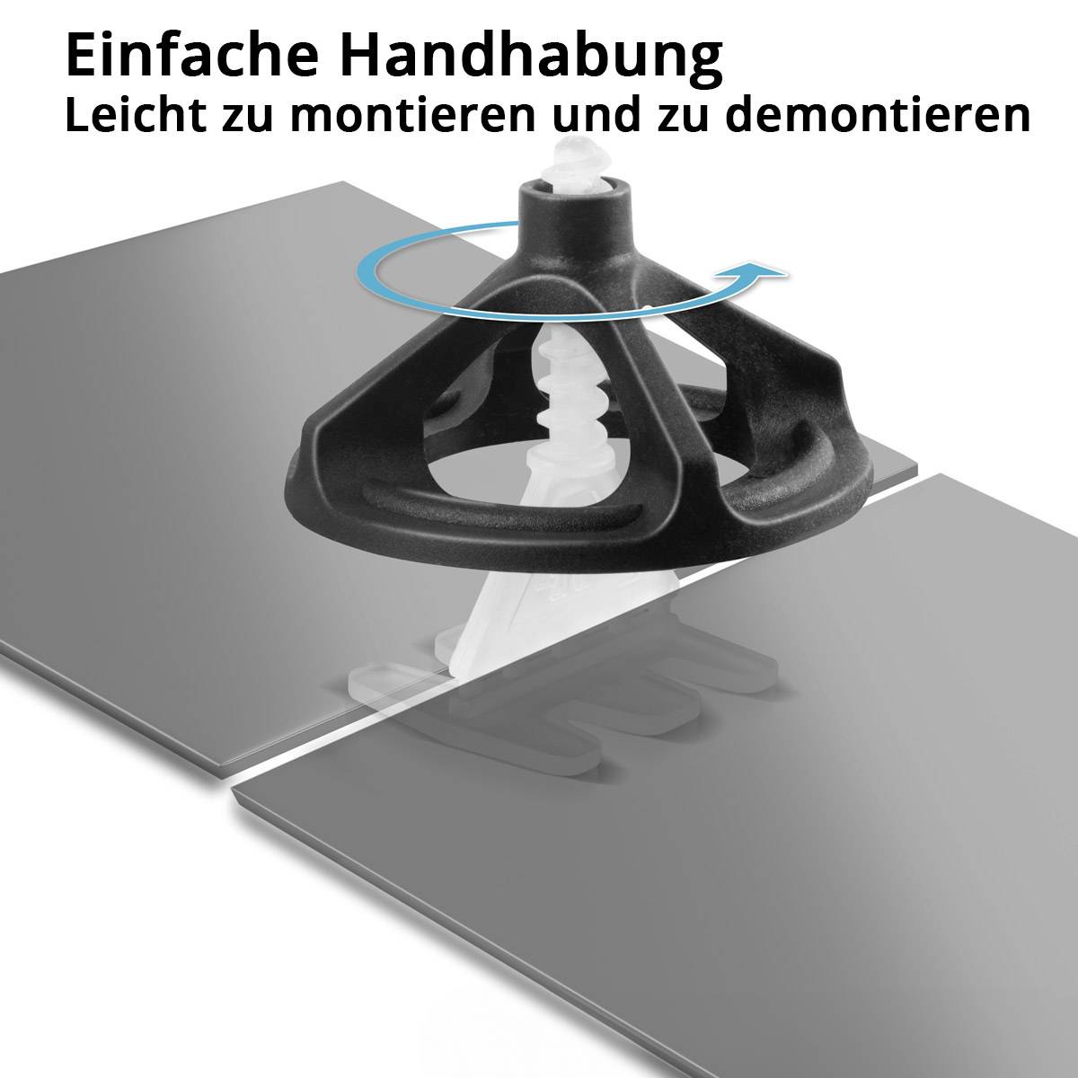 STAHLWERK Fliesen-Nivellier-Set 150 tlg. Gewindehauben & Zuglaschen mit Gewinde