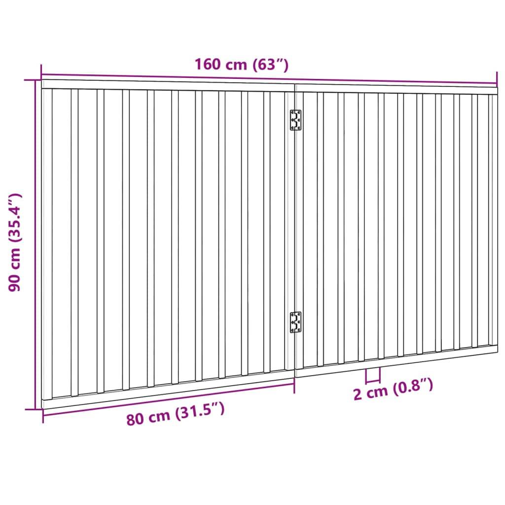 vidaXL 2-tlg. Hundetor Faltbar 160 cm Pappelholz