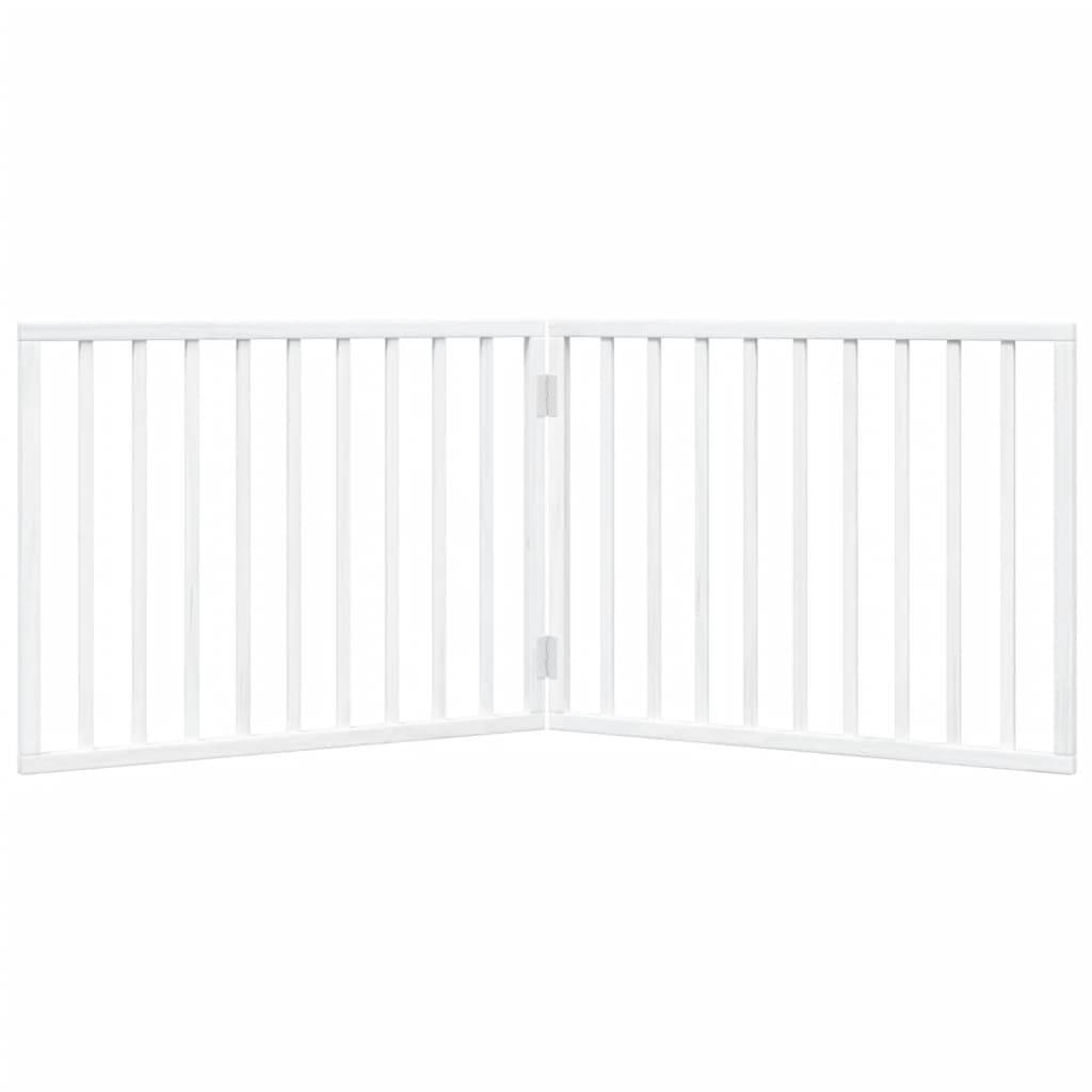 vidaXL 2-tlg. Hundetor Faltbar Weiß 160 cm Pappelholz