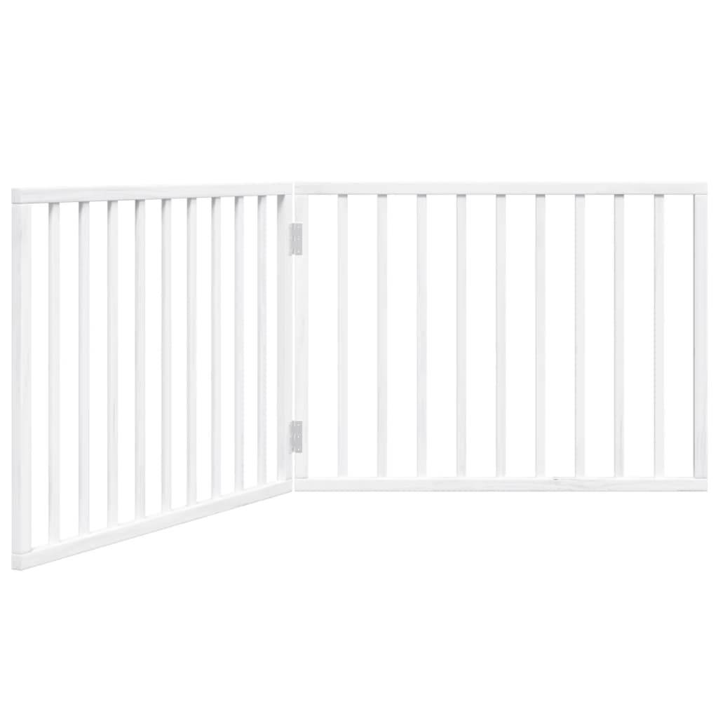 vidaXL 2-tlg. Hundetor Faltbar Weiß 160 cm Pappelholz
