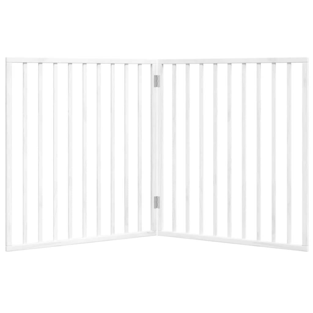vidaXL 2-tlg. Hundetor Faltbar Weiß 160 cm Pappelholz