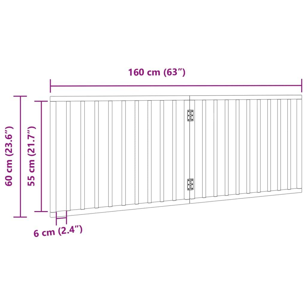 vidaXL 2-tlg. Hundetor Faltbar Braun 160 cm Pappelholz