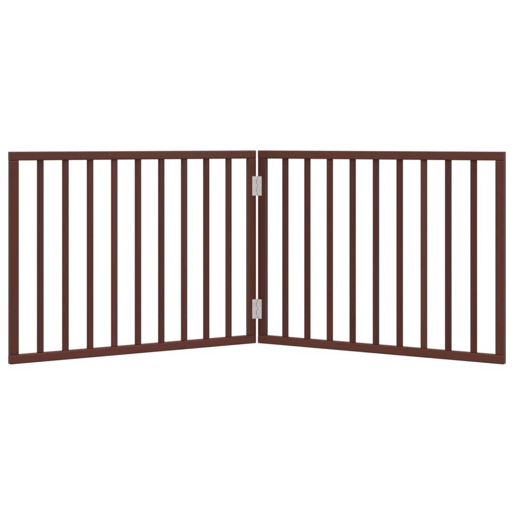 vidaXL 2-tlg. Hundetor Faltbar Braun 160 cm Pappelholz