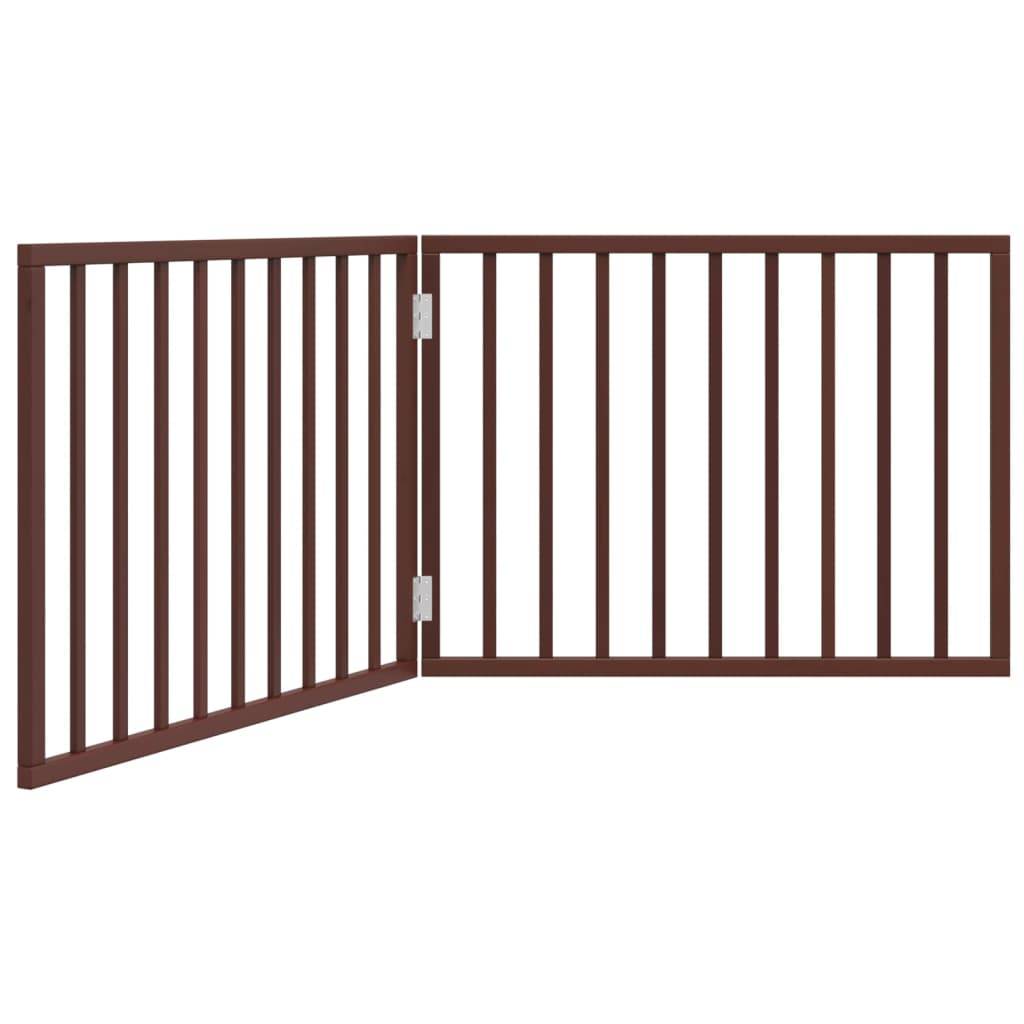 vidaXL 2-tlg. Hundetor Faltbar Braun 160 cm Pappelholz
