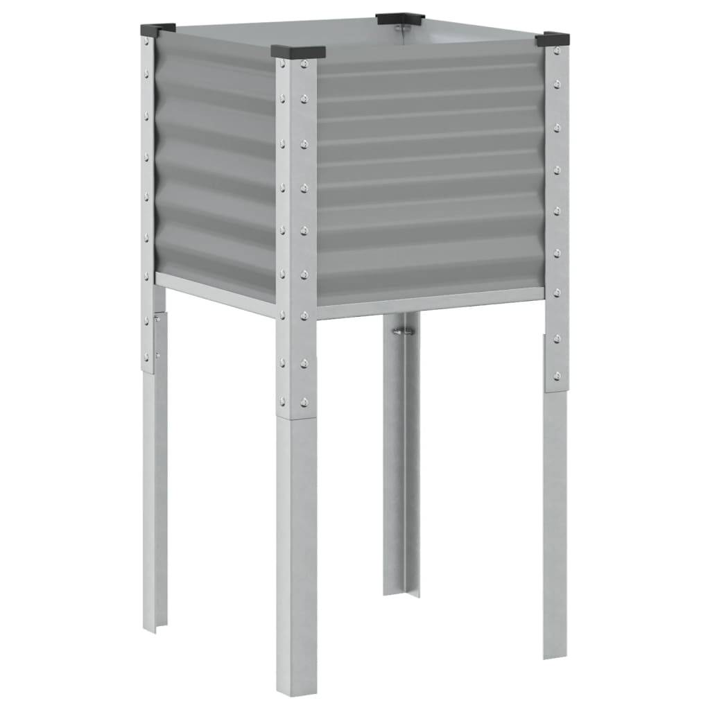 vidaXL Pflanzkübel Grau 45x45x88 cm Stahl