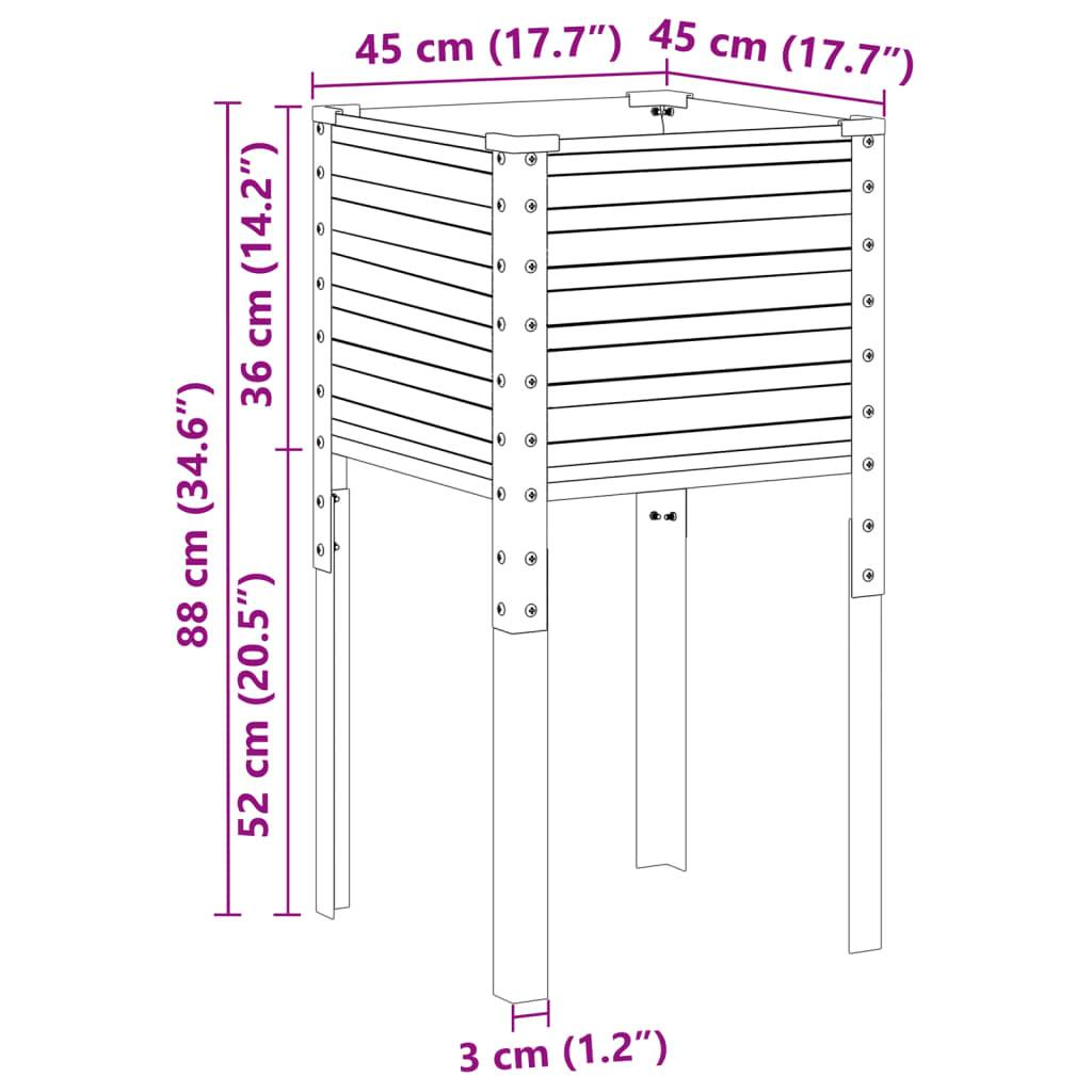 vidaXL Pflanzkübel 45x45x88 cm Wetterfester Stahl