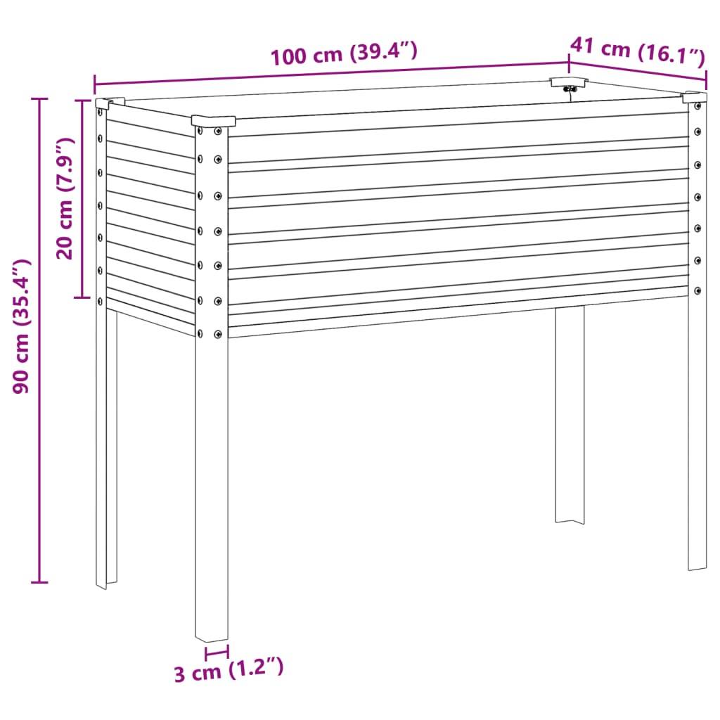 vidaXL Pflanzkübel Anthrazit 100x41x90 Stahl