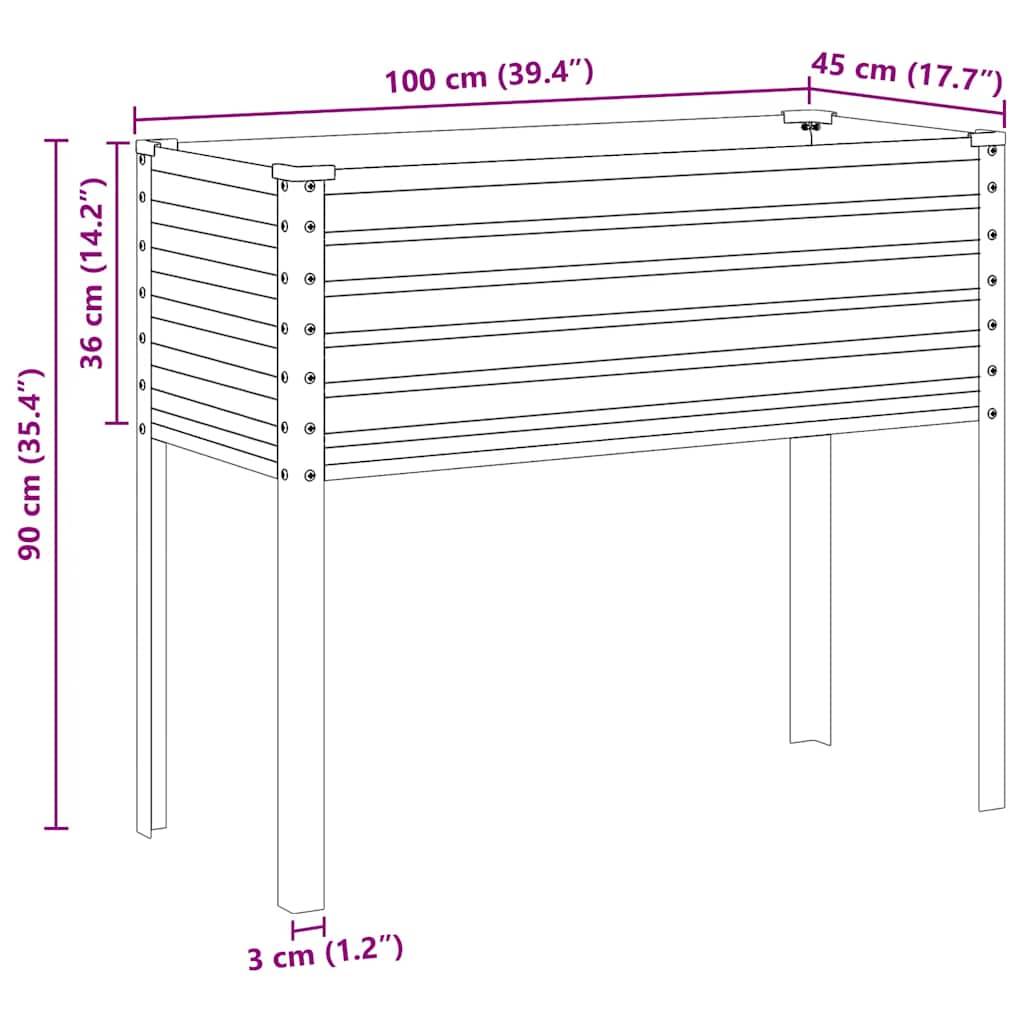 vidaXL Pflanzkübel Grau 100x41x90 cm Stahl