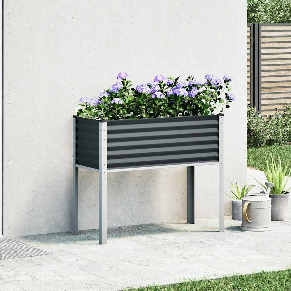vidaXL Pflanzkübel Anthrazit 100x41x90 Stahl
