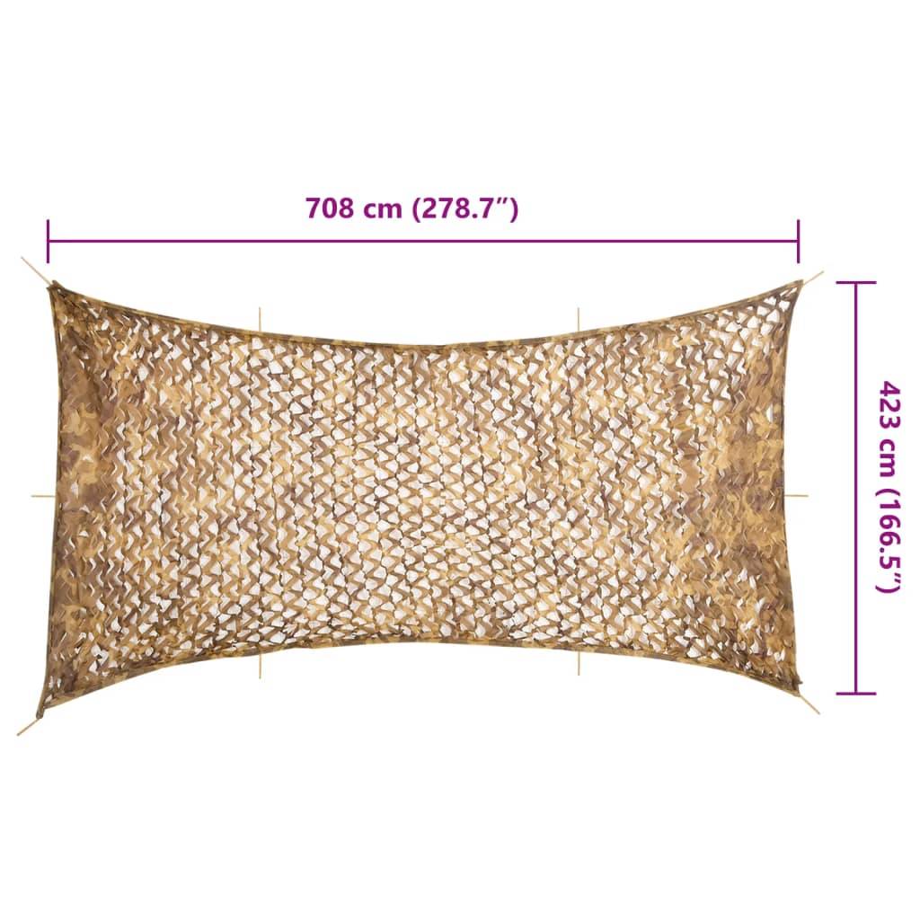 vidaXL Tarnnetz mit Aufbewahrungstasche 708x423 cm Sandfarbe