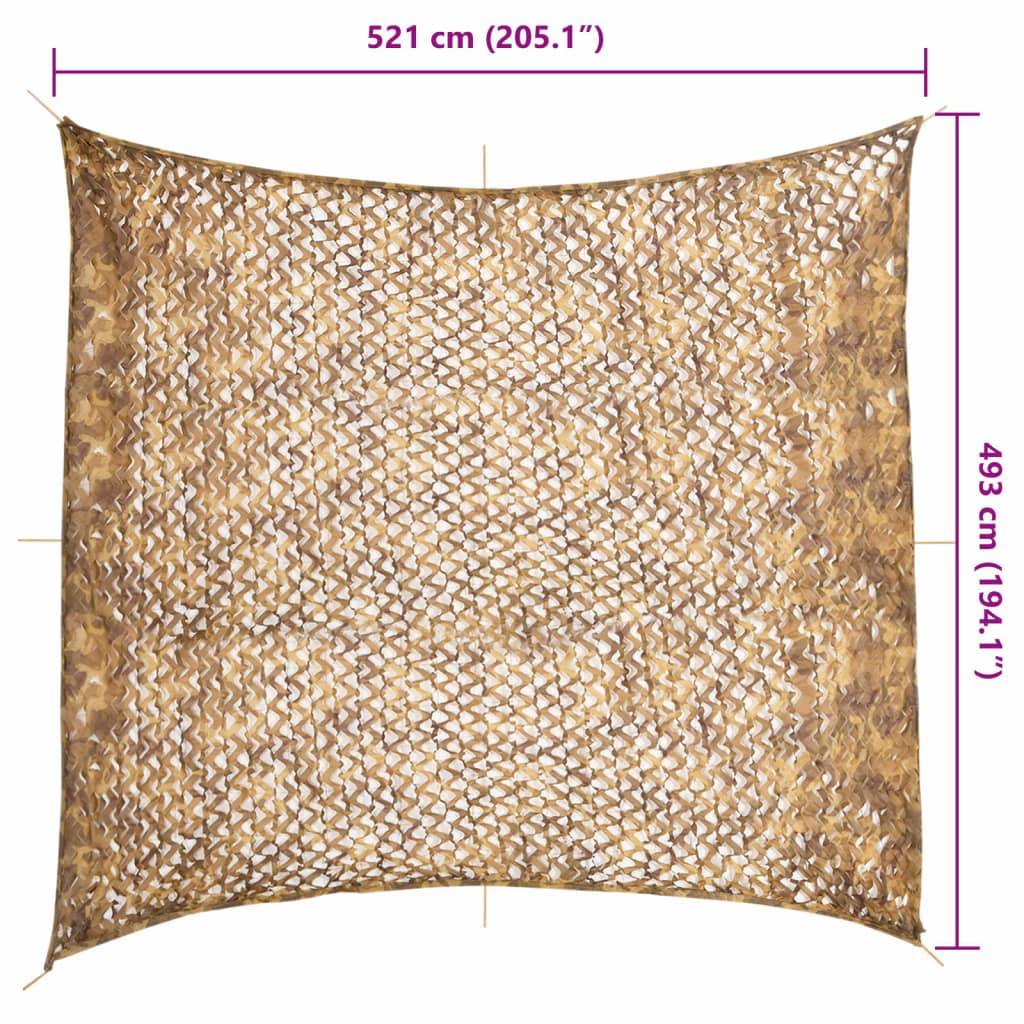 vidaXL Tarnnetz mit Aufbewahrungstasche 521x493 cm Sandfarbe