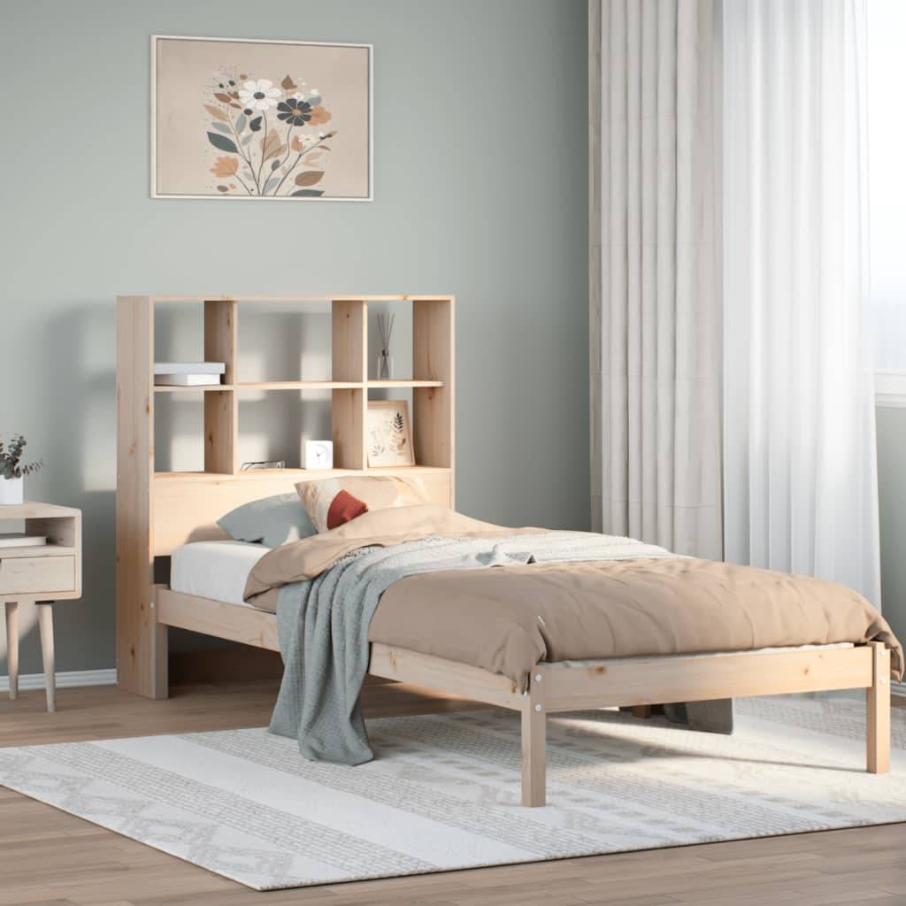 vidaXL Massivholzbett mit Regal ohne Matratze 90x200 cm Kiefer
