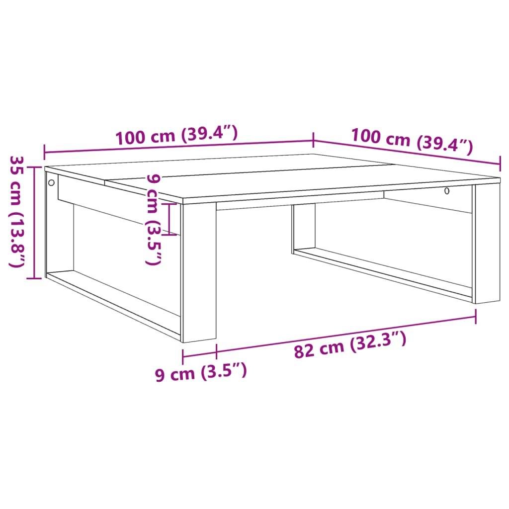 vidaXL Couchtisch Artisan-Eiche 100x100x35 cm Holzwerkstoff