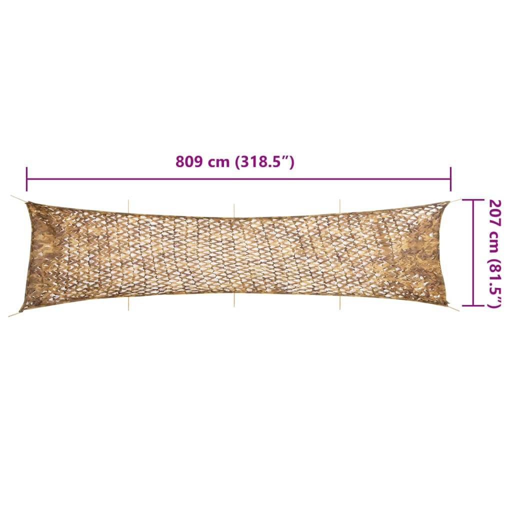 vidaXL Tarnnetz mit Aufbewahrungstasche 809x207 cm Sandfarbe