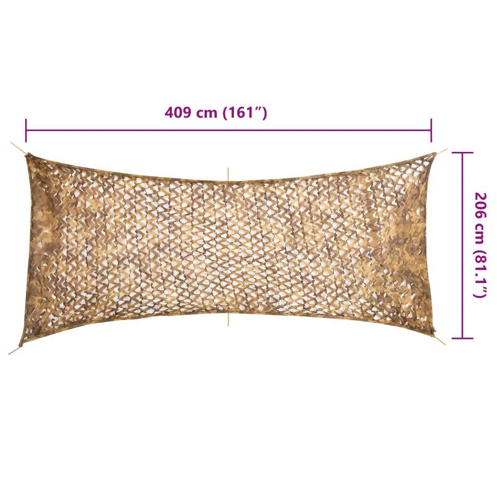 vidaXL Tarnnetz mit Aufbewahrungstasche 409x206 cm Sandfarbe