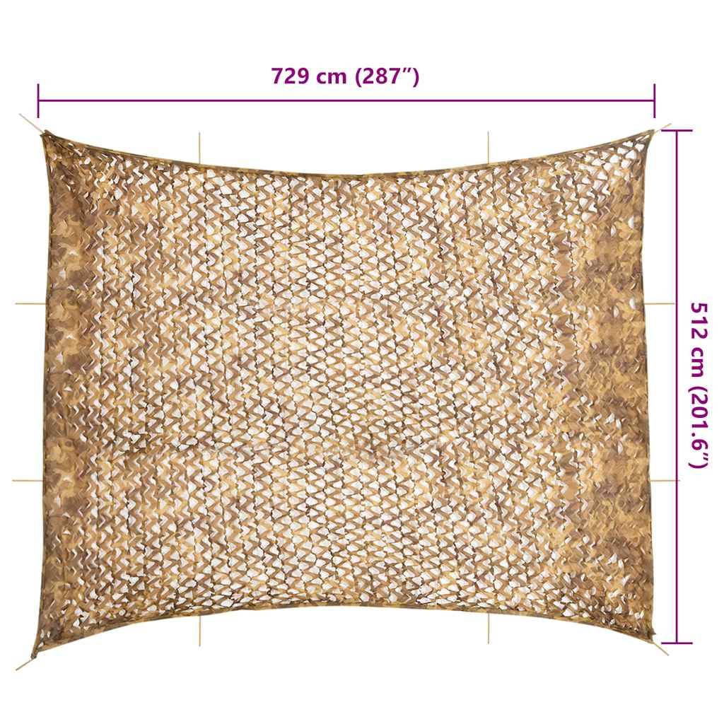 vidaXL Tarnnetz mit Aufbewahrungstasche 729x602 cm Sandfarbe