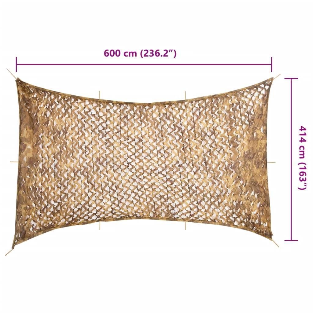 vidaXL Tarnnetz mit Aufbewahrungstasche 600x414 cm Sandfarbe