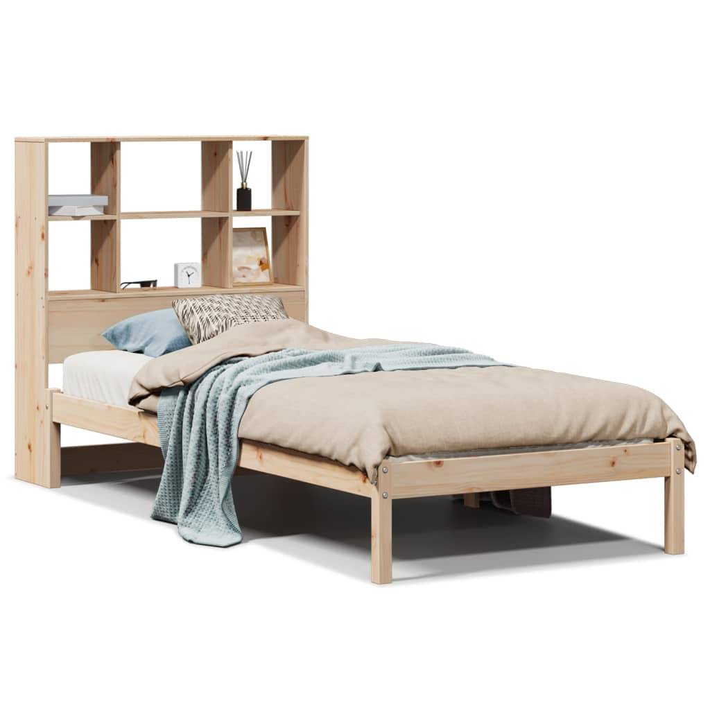 vidaXL Massivholzbett mit Regal ohne Matratze 90x200 cm Kiefer