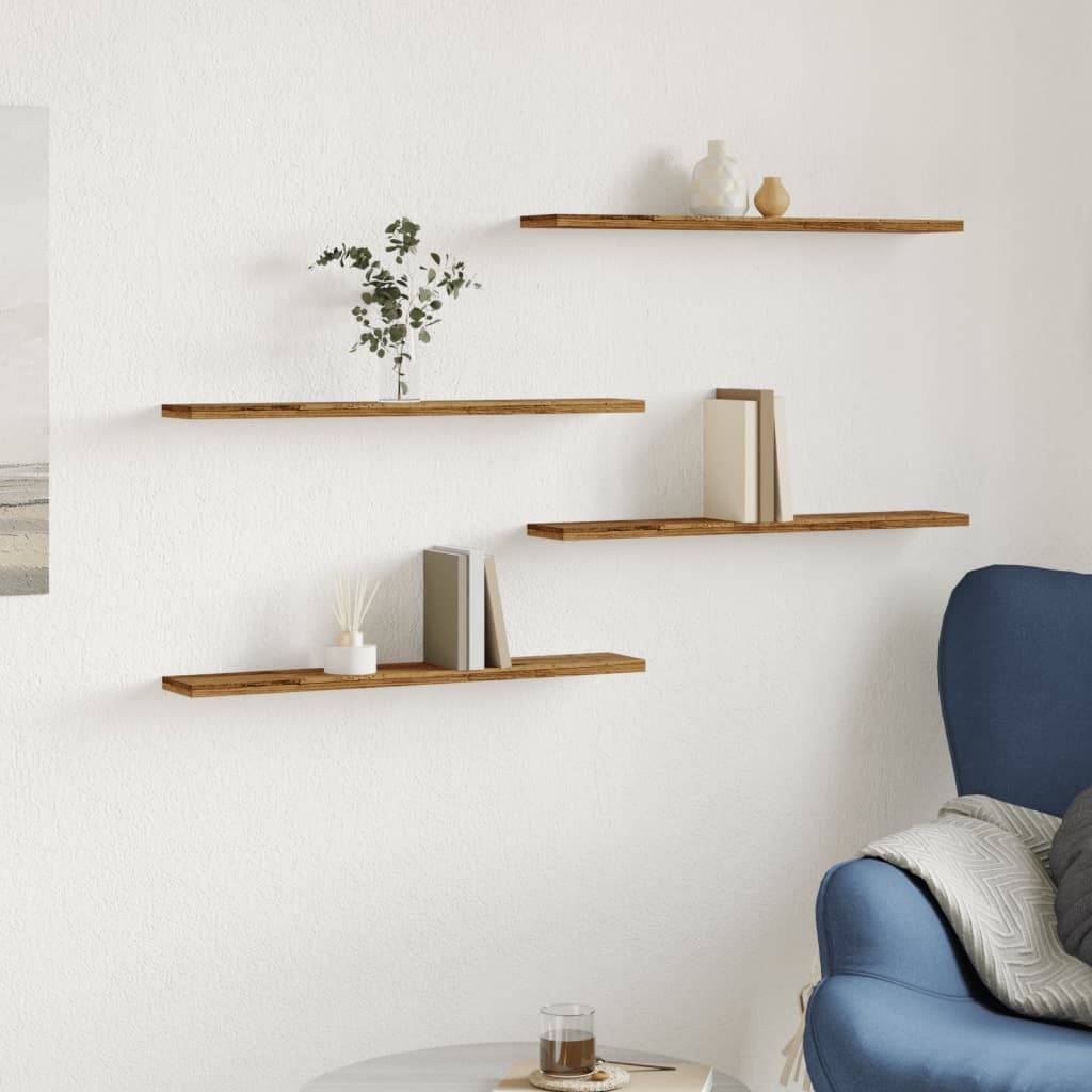 vidaXL Regalböden 4 Stk. Altholz-Optik 60x10x1,5 cm