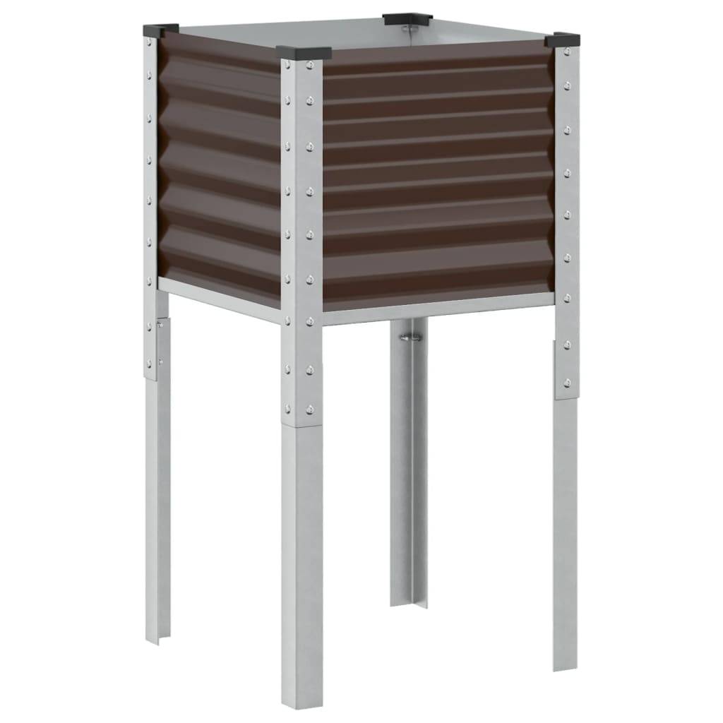 vidaXL Pflanzkübel Braun 45x45x88 cm Stahl