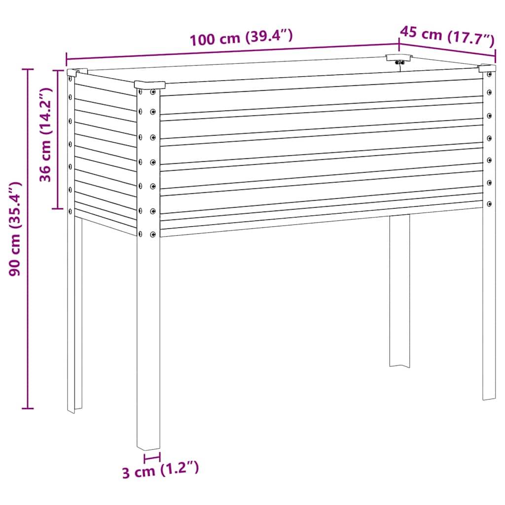 vidaXL Pflanzkübel Braun 100x41x90 cm Stahl