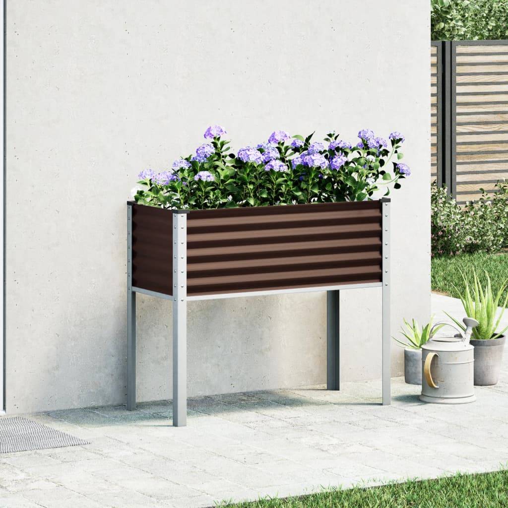 vidaXL Pflanzkübel Braun 100x41x90 cm Stahl