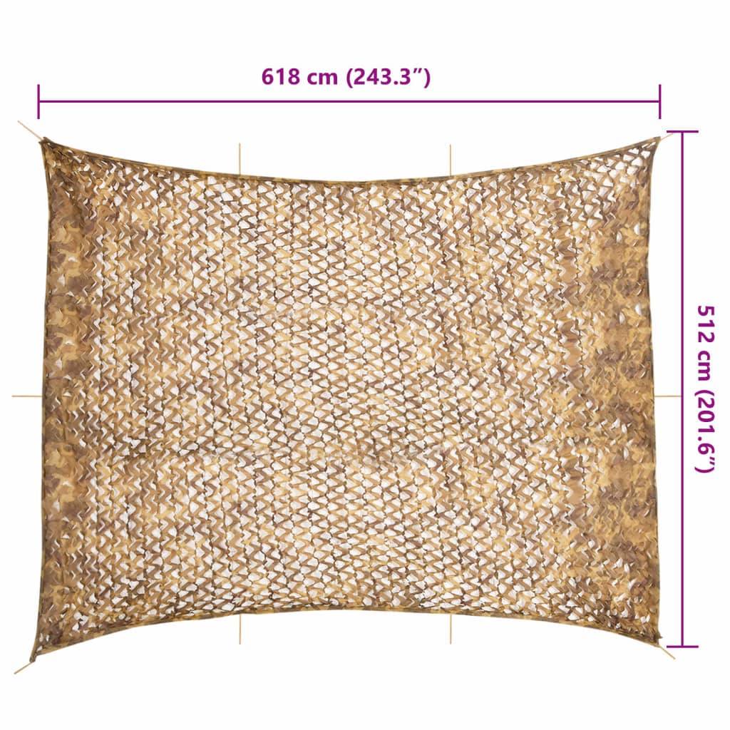 vidaXL Tarnnetz mit Aufbewahrungstasche 618x512 cm Sandfarbe