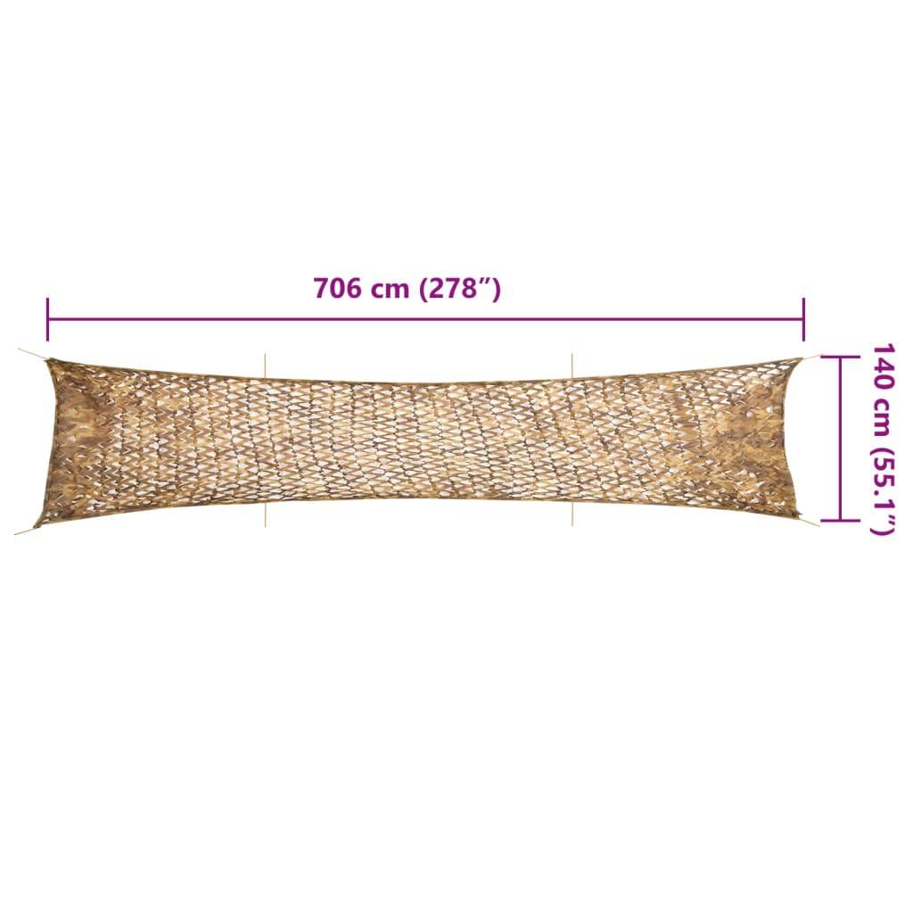 vidaXL Tarnnetz mit Aufbewahrungstasche 706x140 cm Sandfarbe