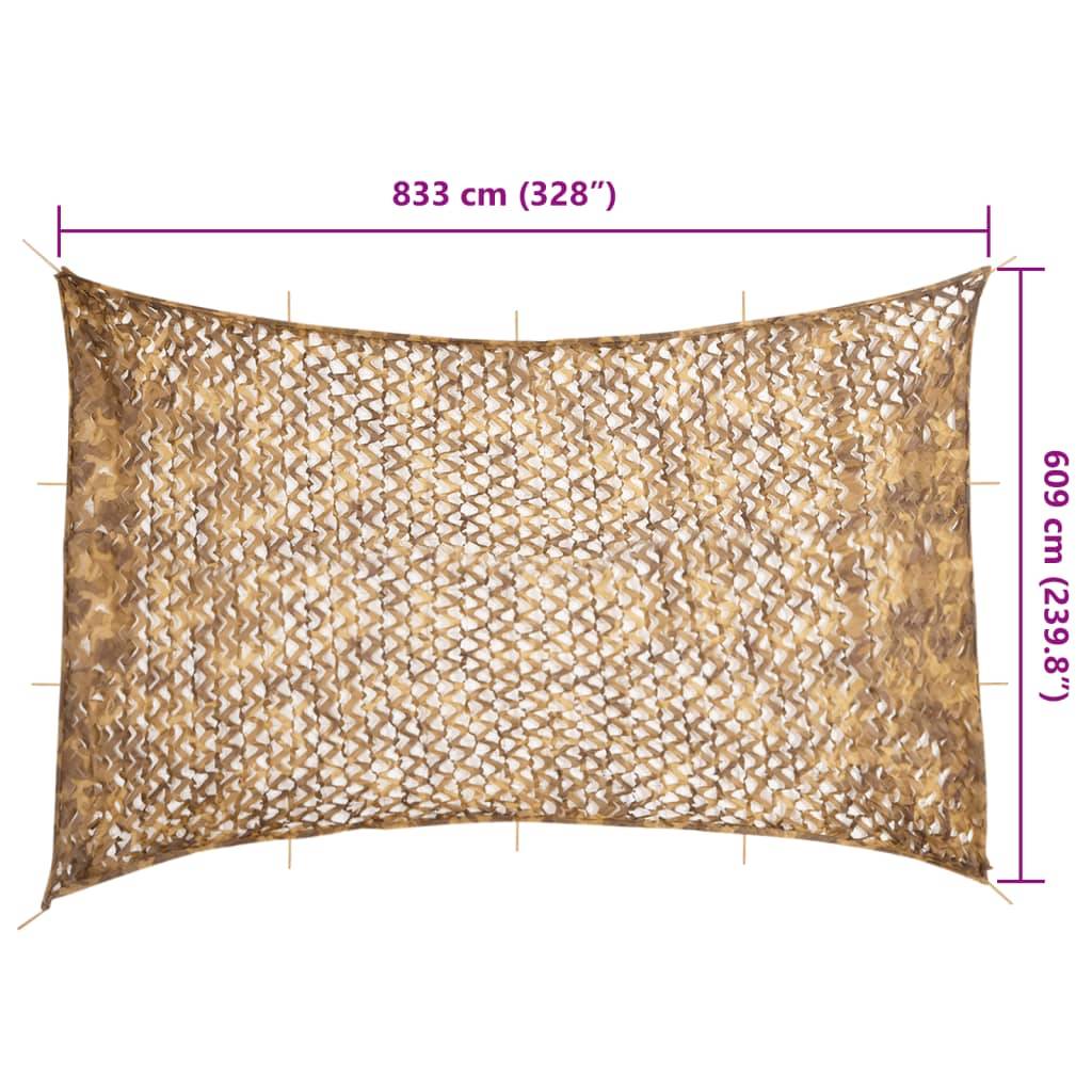 vidaXL Tarnnetz mit Aufbewahrungstasche 833x609 cm Sandfarbe