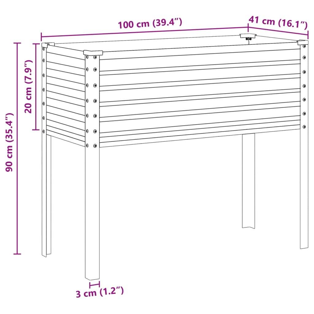 vidaXL Pflanzkübel 100x41x90 cm Wetterfester Stahl
