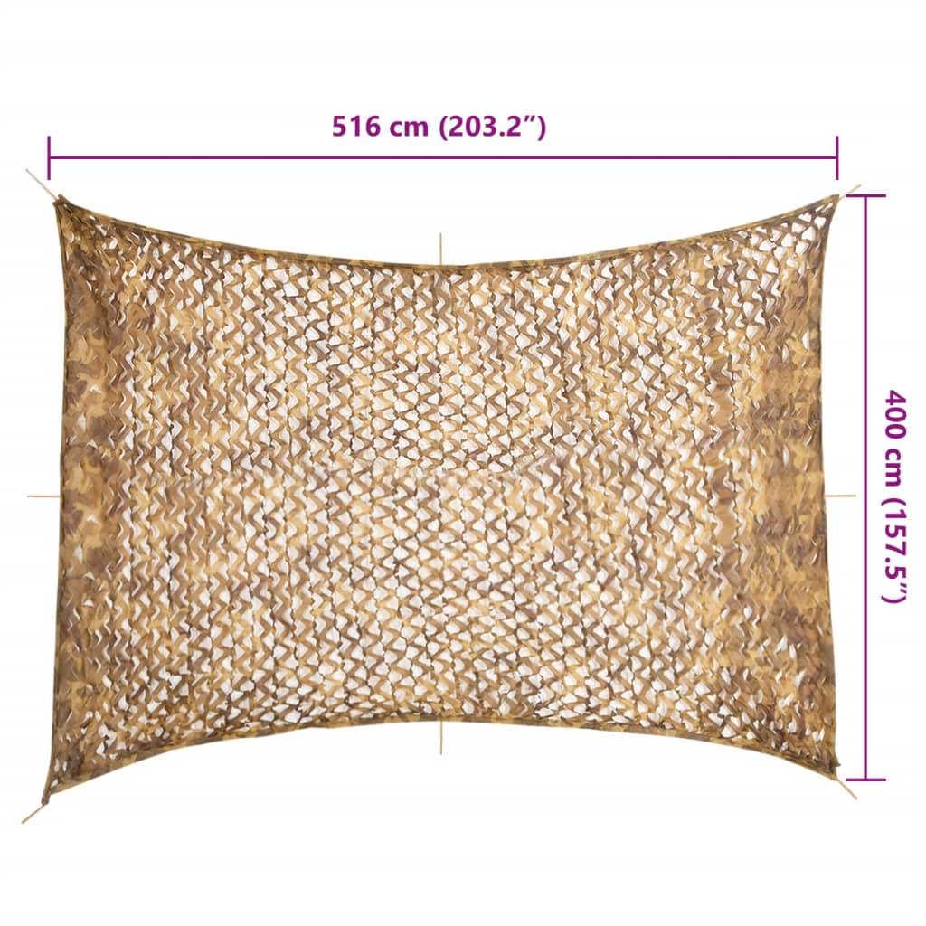 vidaXL Tarnnetz mit Aufbewahrungstasche 516x400 cm Sandfarbe