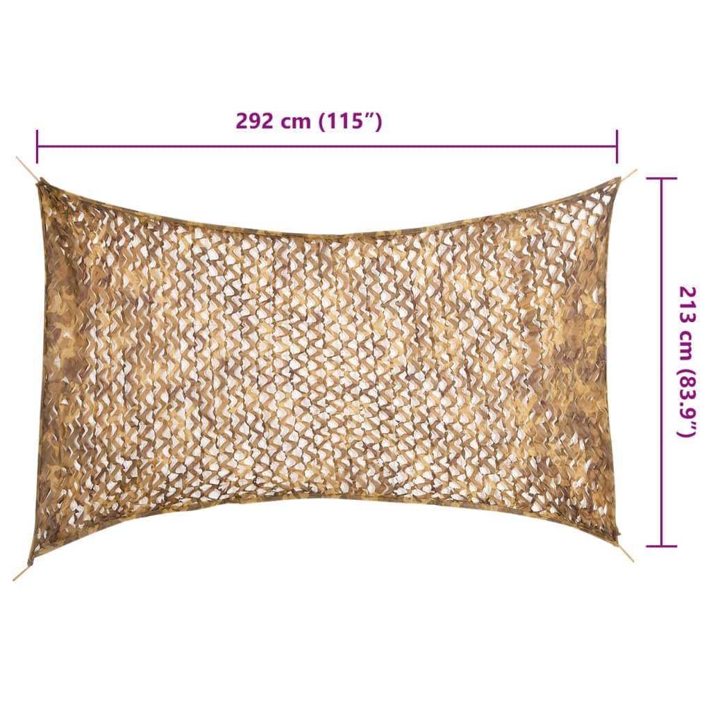 vidaXL Tarnnetz mit Aufbewahrungstasche 292x213 cm Sandfarbe