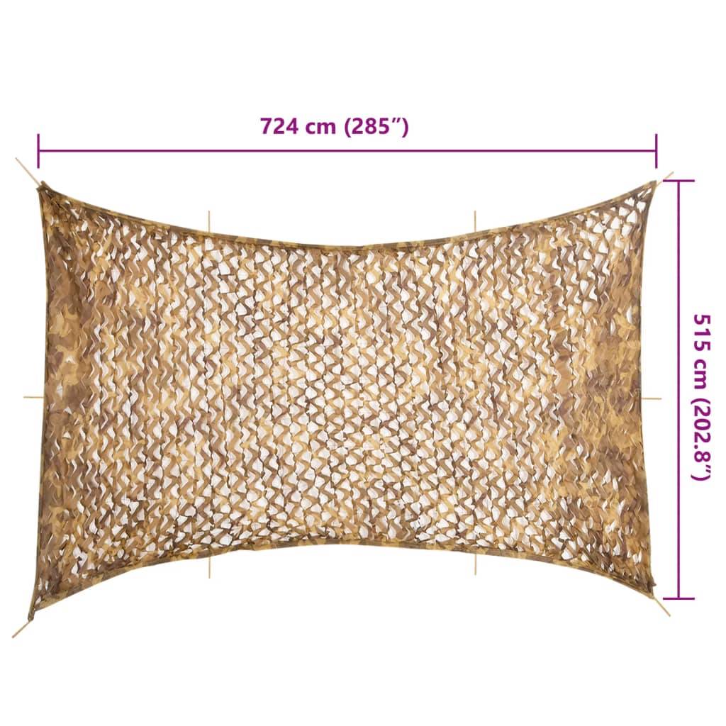 vidaXL Tarnnetz mit Aufbewahrungstasche 724x515 cm Sandfarbe