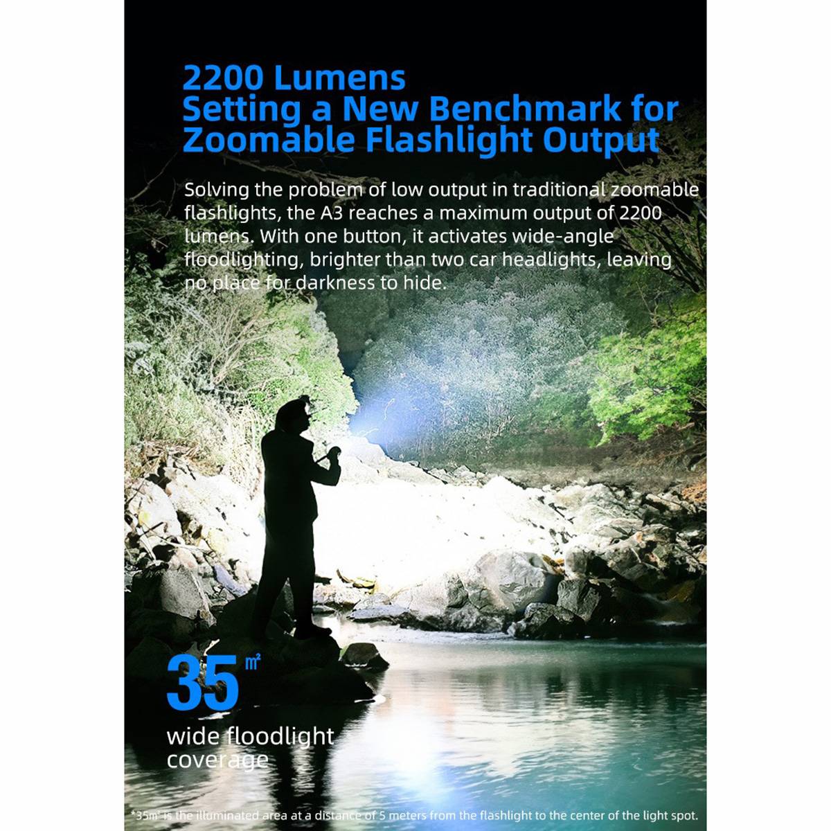 Klarus A3 Zoomlampe 2200 Lumen - Schwarz