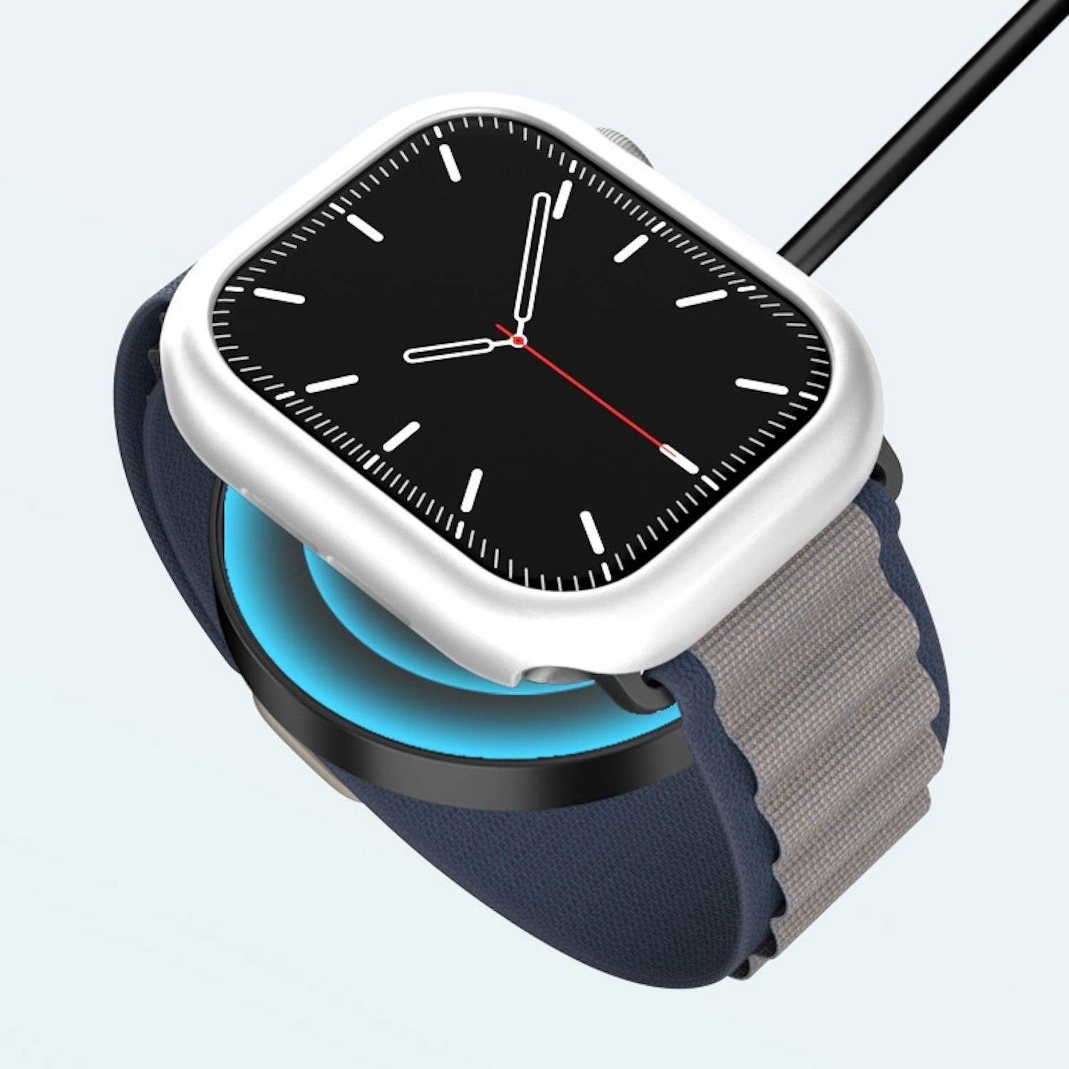 Für Apple Watch Series 11 / 10 42mm Kunststoff Schutz Hülle Case Gehäuse Design Hellblau