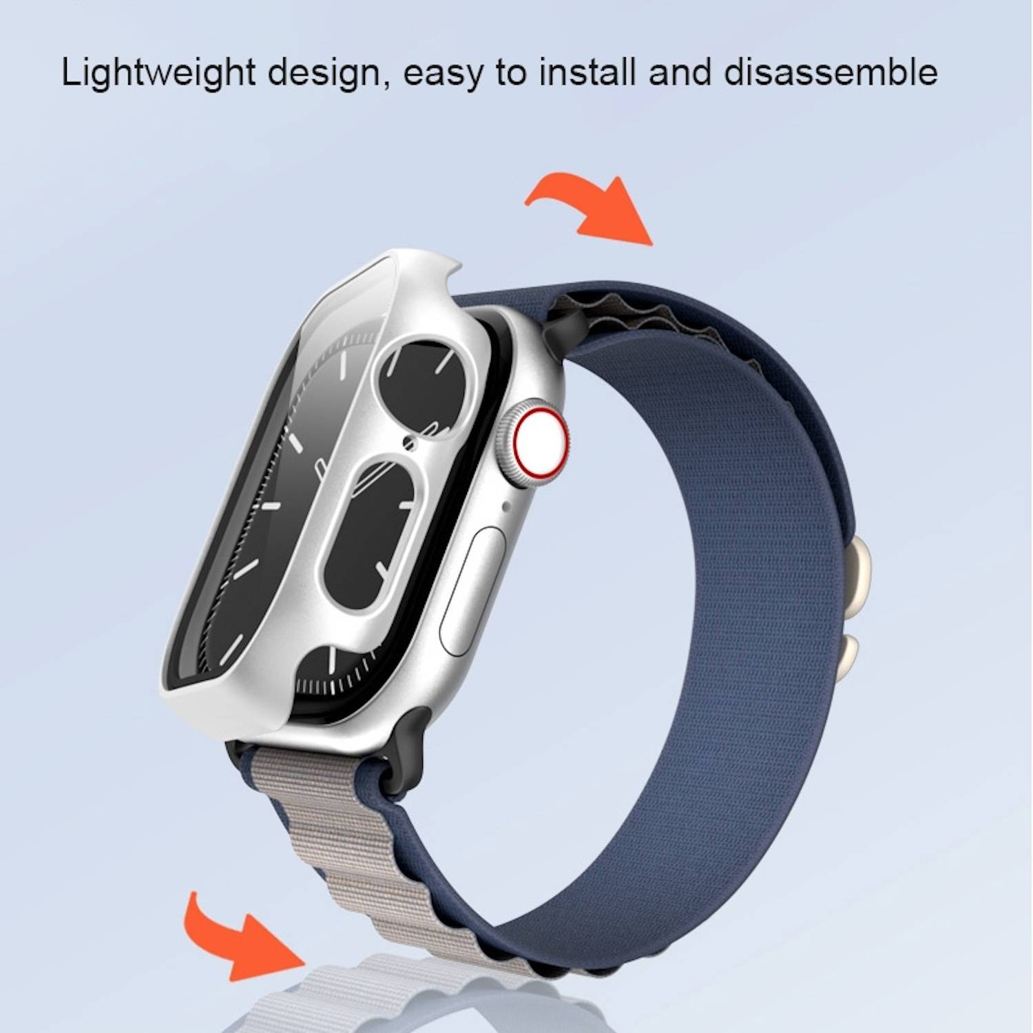 Für Apple Watch Series 11 / 10 42mm Kunststoff PC Smart Watch Hülle + Schutz Hart Glas Orange