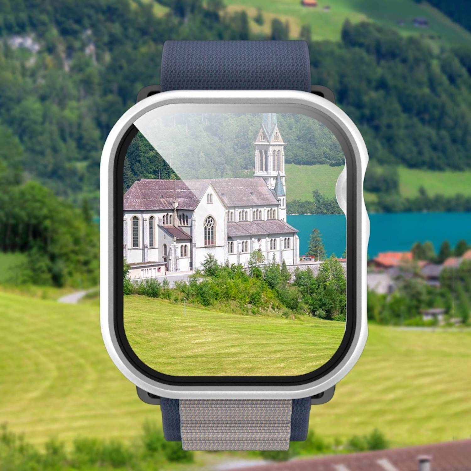 Für Apple Watch Series 11 / 10 46mm Kunststoff PC Smart Watch Hülle + Schutz Hart Glas Rose Gold