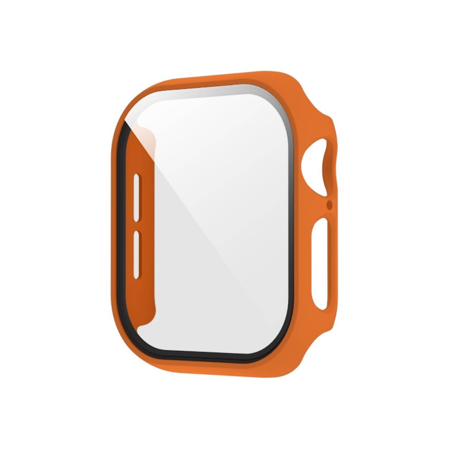 Für Apple Watch Series 10 46mm Kunststoff PC Smart Watch Hülle + Schutz Hart Glas Orange