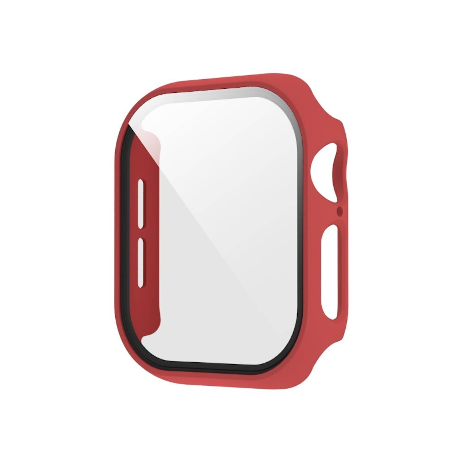 Für Apple Watch Series 10 46mm Kunststoff PC Smart Watch Hülle + Schutz Hart Glas Rot