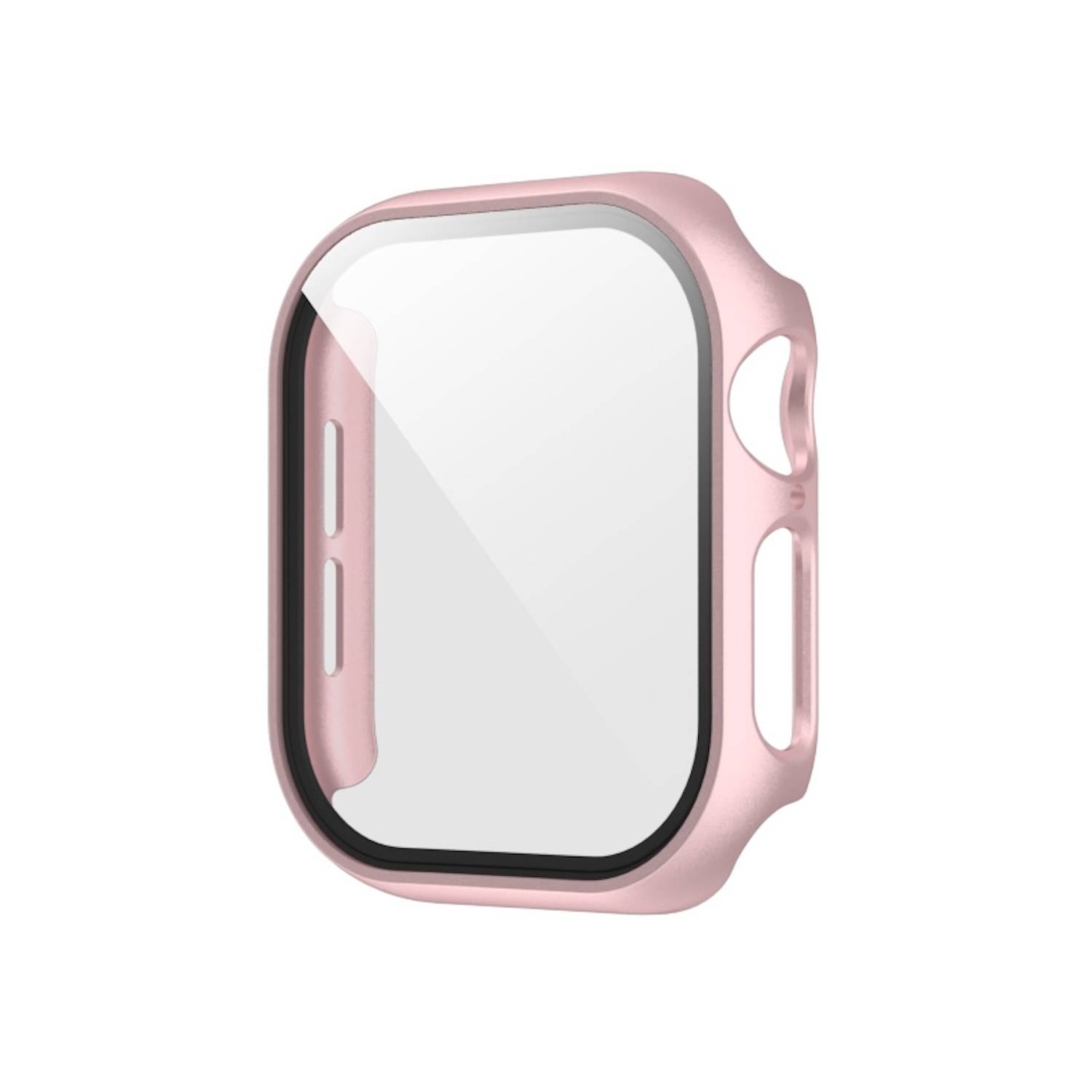 Für Apple Watch Series 10 46mm Kunststoff PC Smart Watch Hülle + Schutz Hart Glas Rose Gold