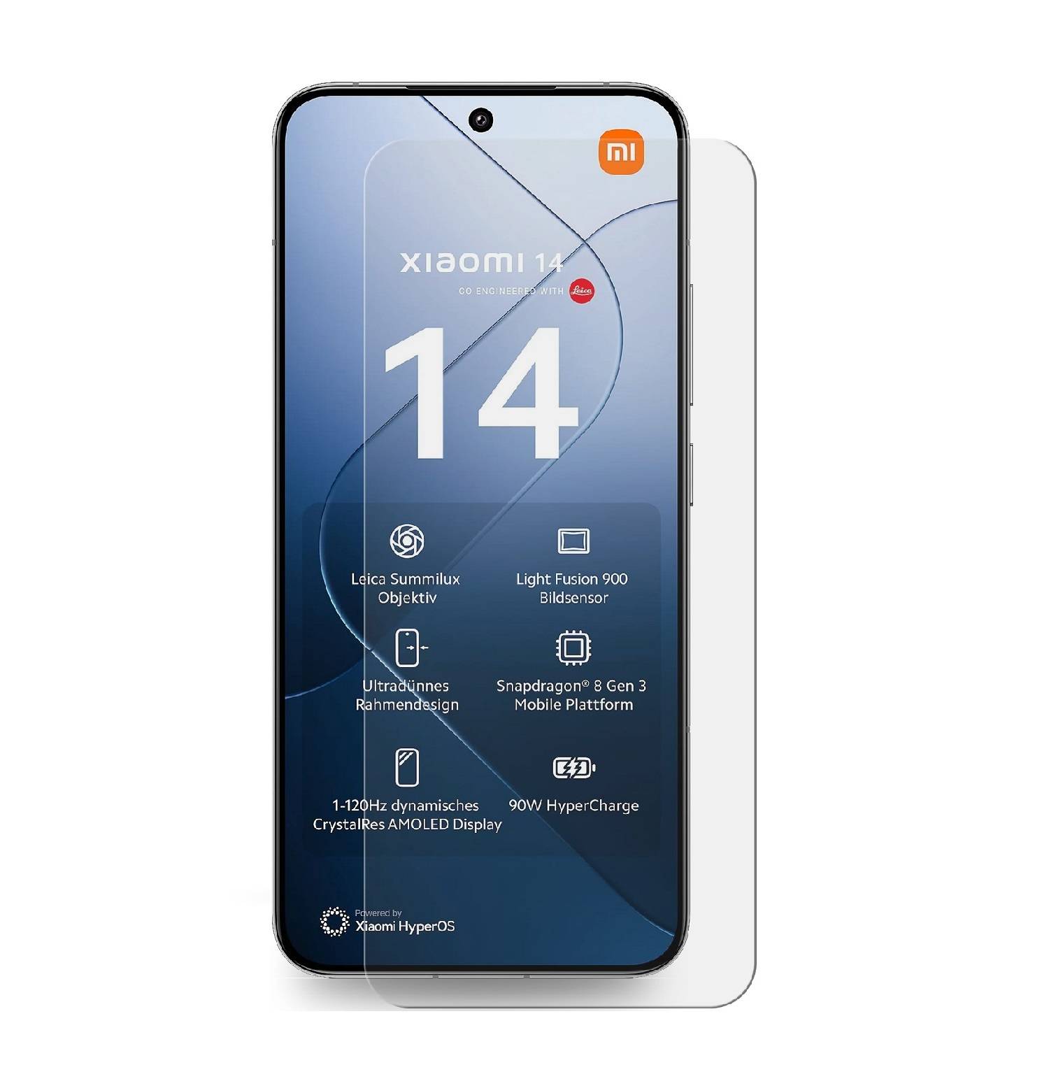 2x 9H Panzerglas für Xiaomi 14 Matt ANT-Reflex echtes Tempered Glass Panzerfolie Displayschutz Schutzglas Schutzfolie Screen-Protector