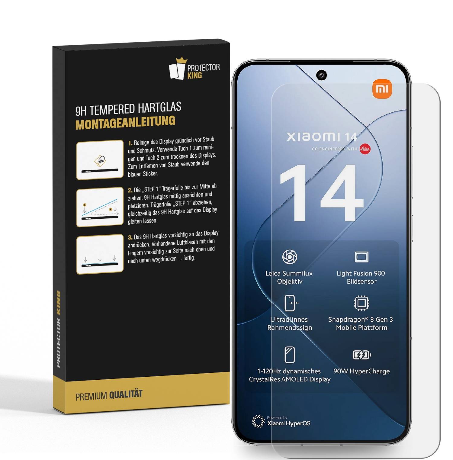 4x 9H Panzerglas für Xiaomi 14 Matt ANT-Reflex echtes Tempered Glass Panzerfolie Displayschutz Schutzglas Schutzfolie Screen-Protector