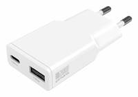4smarts Netzteil - GaN, schlank - 20 Watt - 3 A - PD 3.0, SCP, QC 2.0, QC 3.0, AFC - 2 Ausgabeanschlussstellen (24 pin USB-C, USB Typ A)