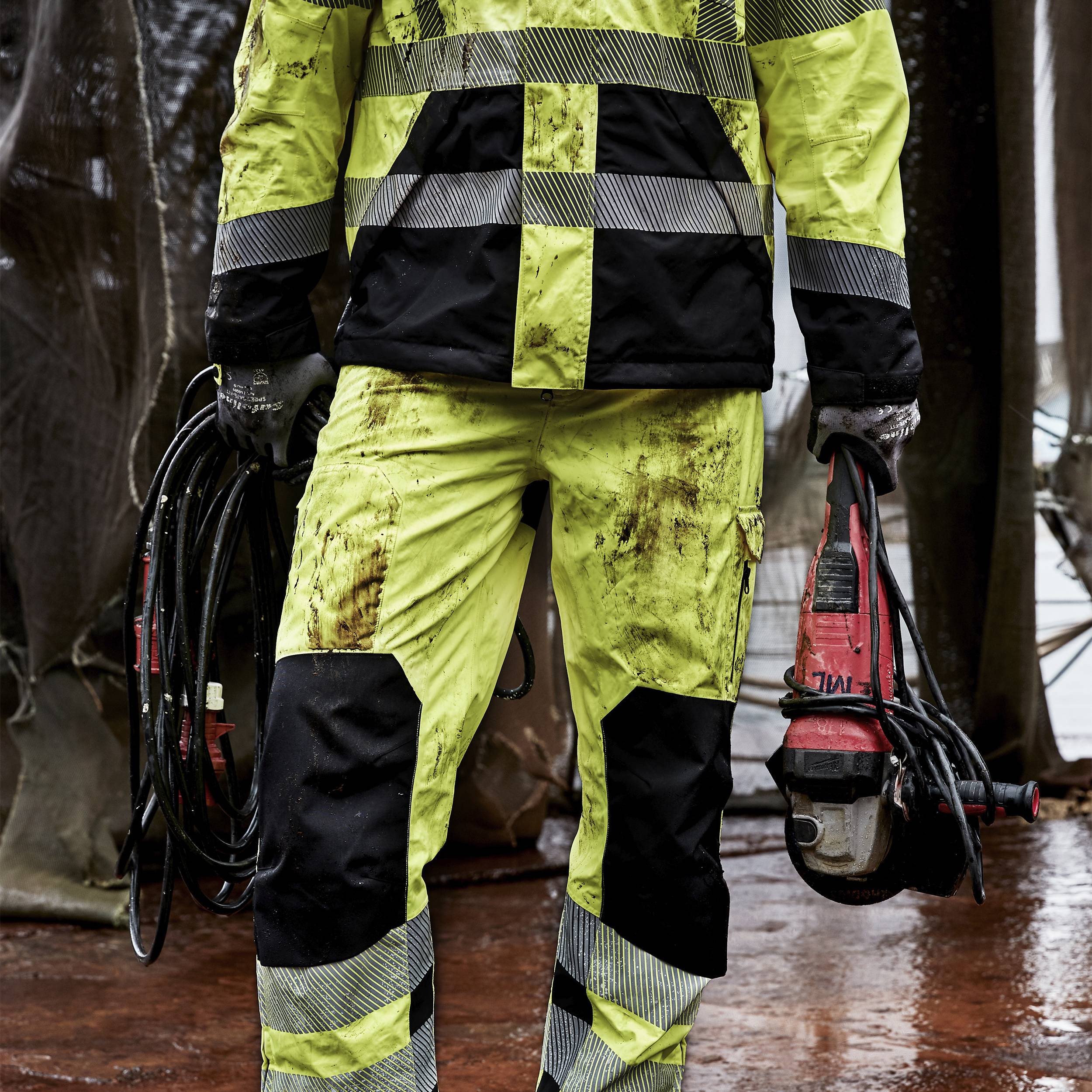 ELKA Visible Xtreme Stretchbundhose Warnschutz KL.2 182400R Größe: S Warngelb/Schwarz