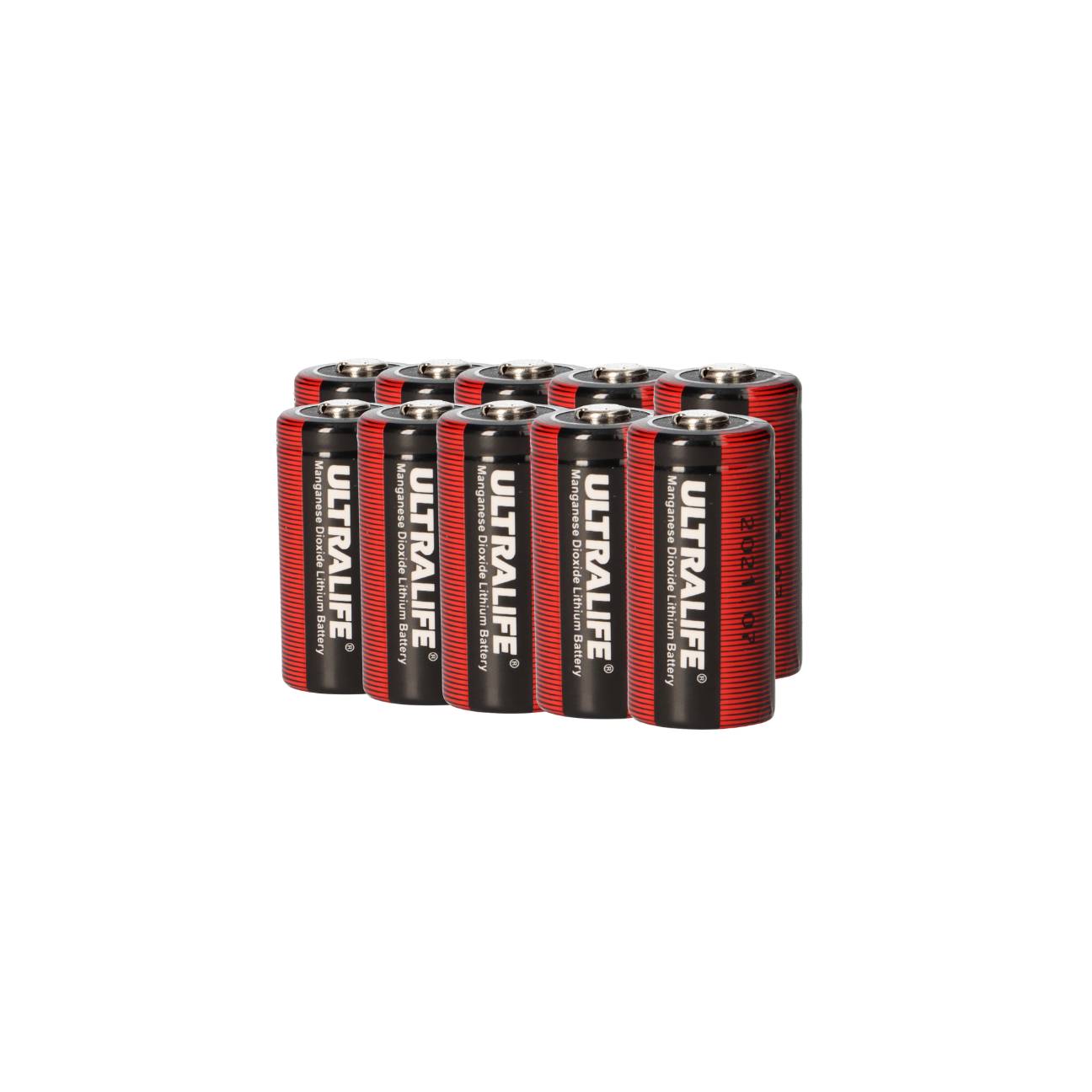10x Ultralife CR123A Lithium Batterie 3V 1,6 Ah – 2/3A Li-MnO2 – Vorratspack