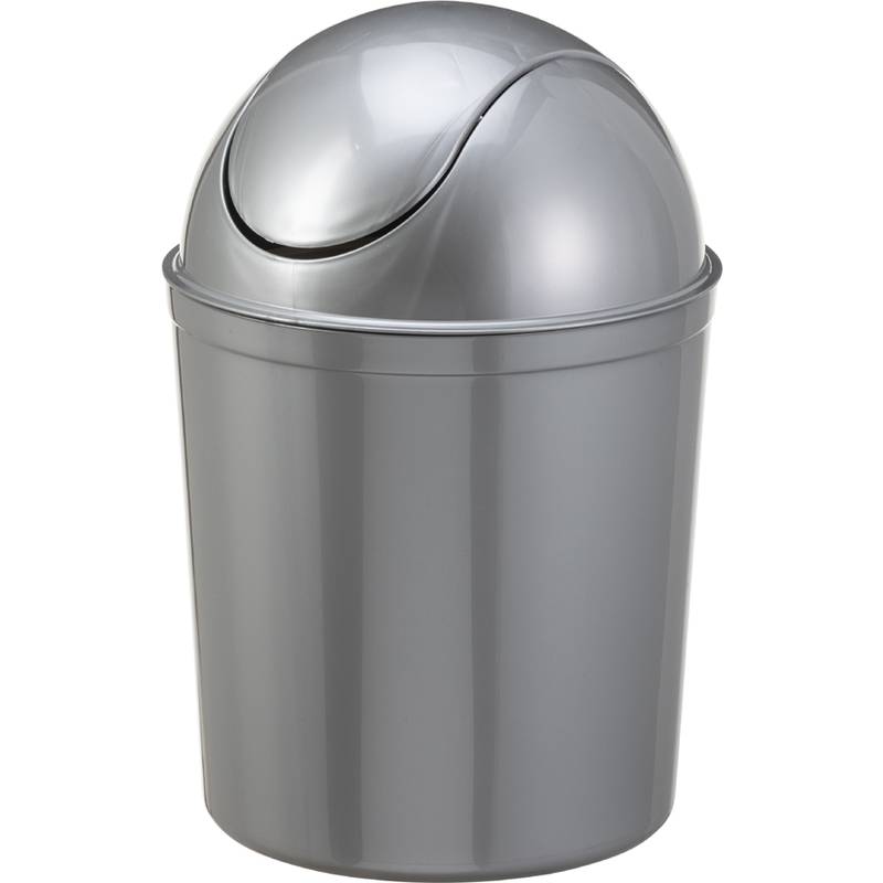 plast team Schwingdeckel-Abfalleimer, 5 Liter, silber