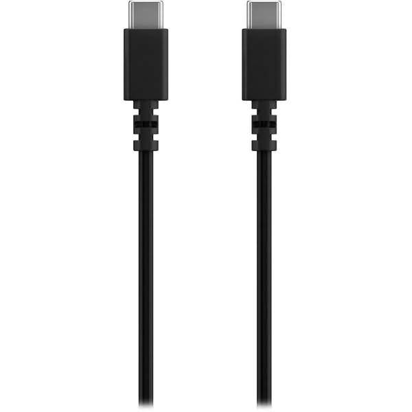Zwei schwarze USB-C-Kabel nebeneinander auf weißem Hintergrund dargestellt.