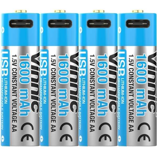 Vinnic Rechargeable Akku AA USB Type-C, 4pcs