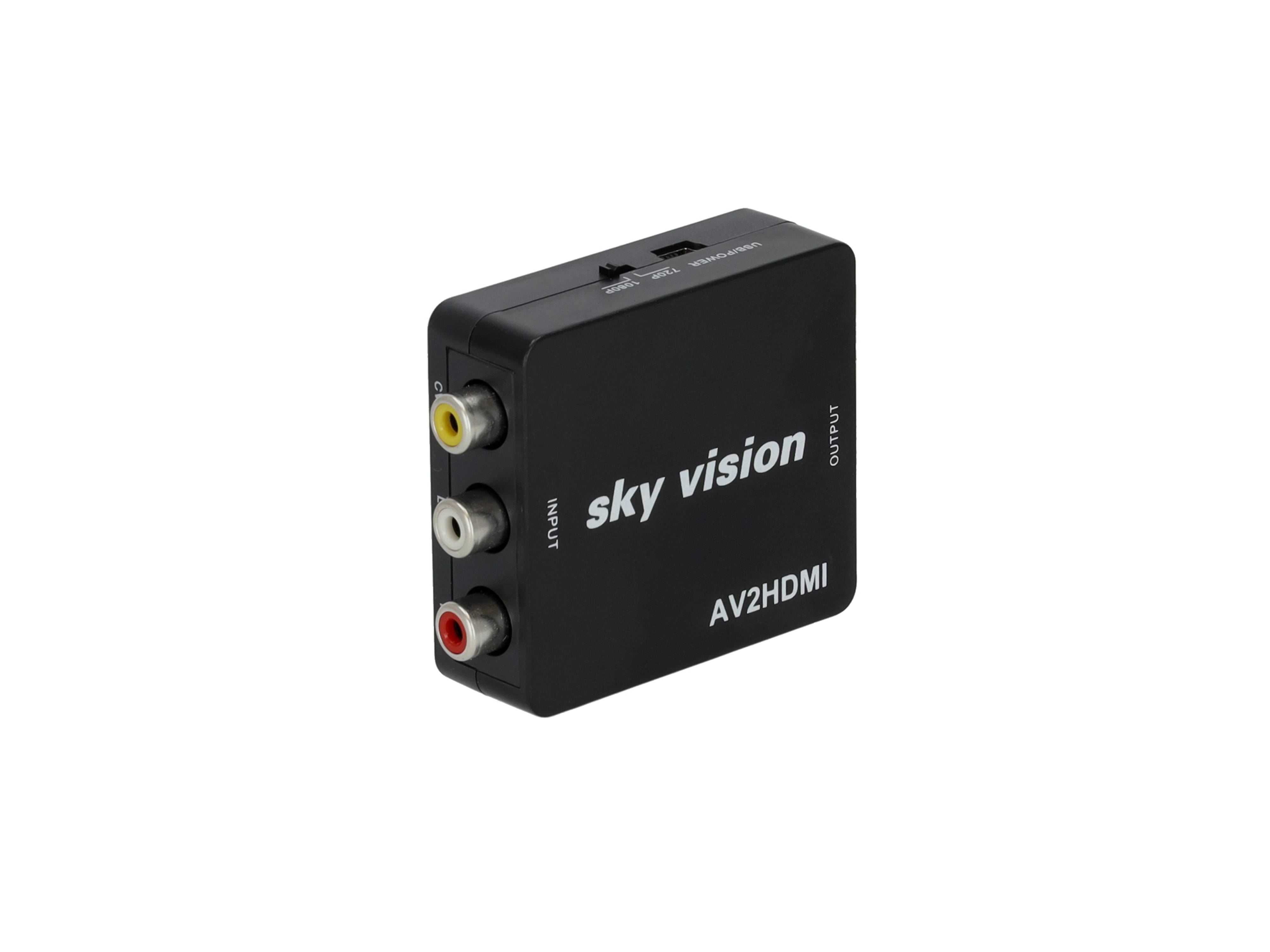 sky vision RCA (Audio L+R und Video) zu HDMI Konverter, PAL, NTSC, schwarz