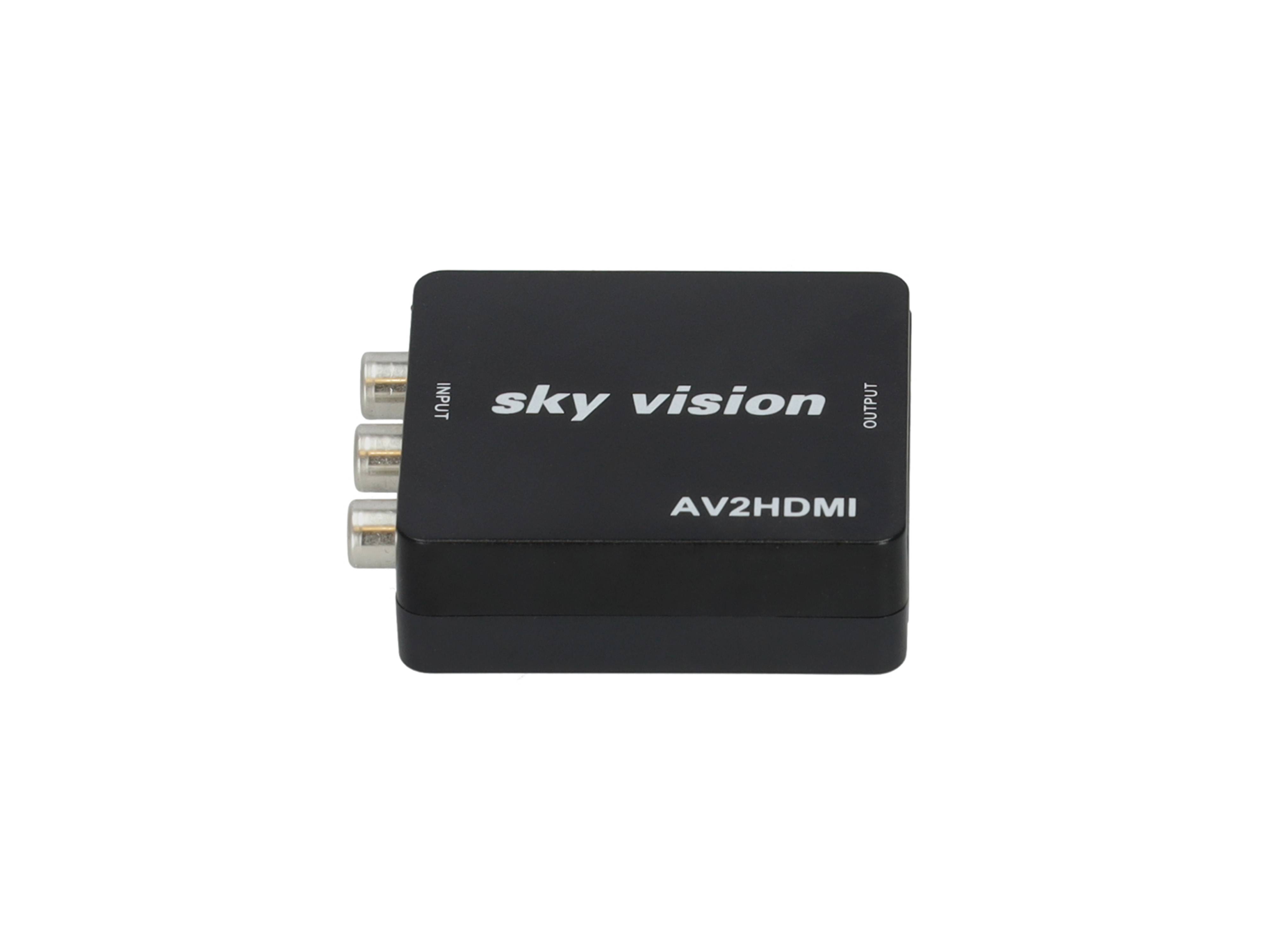 sky vision RCA (Audio L+R und Video) zu HDMI Konverter, PAL, NTSC, schwarz